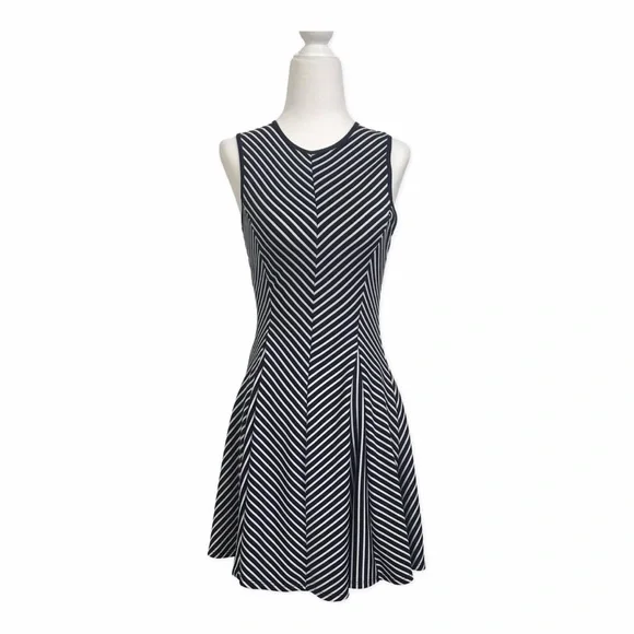 Sophia + Zeke Navy Blue Striped A-Line Dress EUC Size XL - Picture 2 of 9